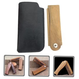 Beavorty Sandalwood Hair Comb Case Portable Comb Folding Design for Styling Grooming for Home Travel