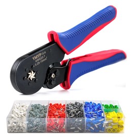 YMYP Ferrule Crimping Tool AWG 23-7 (0.25mm²-10mm²) with 1900PCS Ferrules Kit, Hexagonal Crimper for End-Sleeves Terminal - Self-Adjusting Racheting Tool