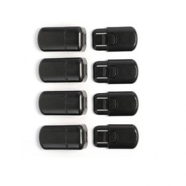 One-Touch Corner Door Safety Latch 4-piece Set (Black)