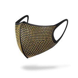 Yienate Fashion Rhinestone Mask Masquerade Party Face Mask Nightclub Bling Crystal Mask Decoration Mask Jewelry for Women and Girls (Gold)