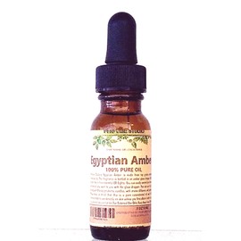 Egyptian Amber Oil. Packaged in a 15 ml Amber Glass Dropper Bottle (Pure Strength, Concentrated, Undiluted Perfume Oil)