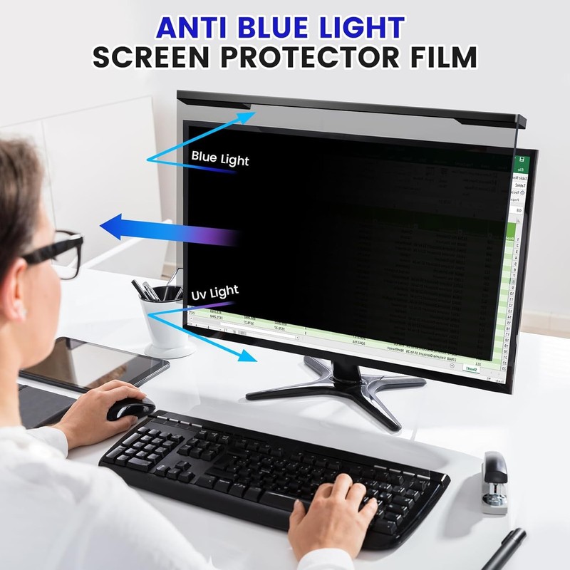 ZCAZY Hanging 32 Inch Computer Privacy Screen Filter, Hanging Computer