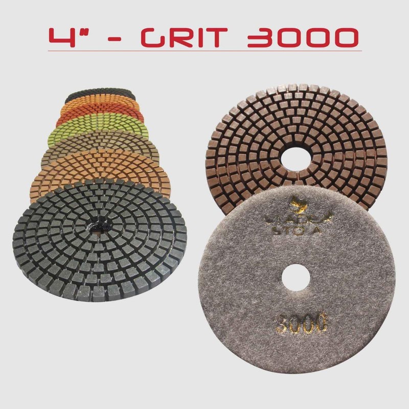 STADEA Premium Grade Wet 4" Diamond Polishing Pads Set +