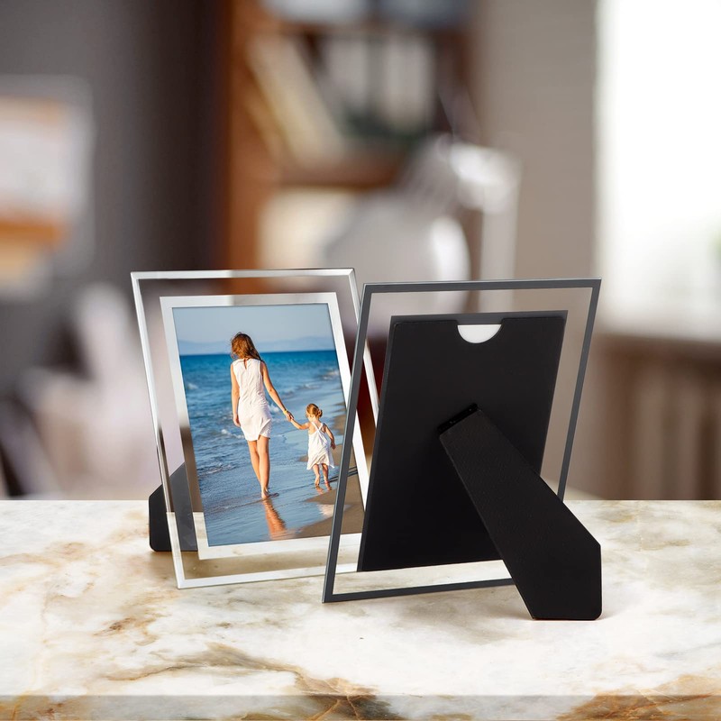 Hoikwo Bulk 4x6 Simple Elegant Picture Frames, 6 Packs Silver