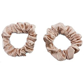 Mytoptrendz® 2 PCS Pure Silk Hair Ties Mulberry Silk Skinnie Scrunchies Traceless No Damage Small Ponytail Hair Bands For Kids Girs Women Fine Hair (Blush pink)
