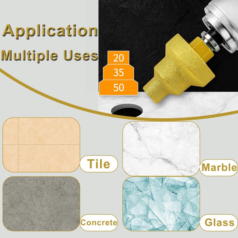TNDCKP Diamond Core Drill Bit, Diamond Cone Tile Bit 20-35-50mm