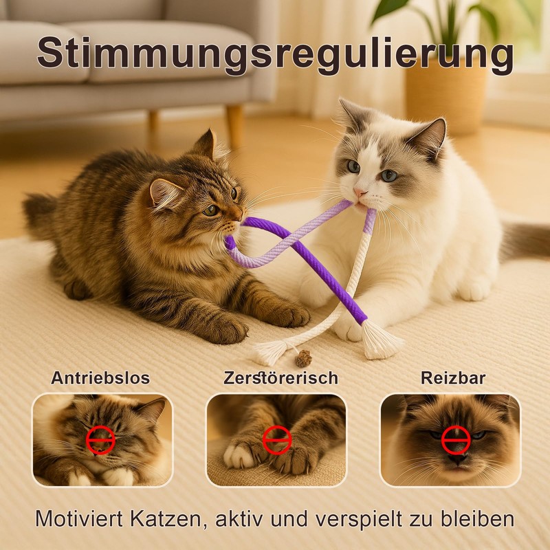KDULPG Natural Catnip Chew Toy - 3 Pack | With