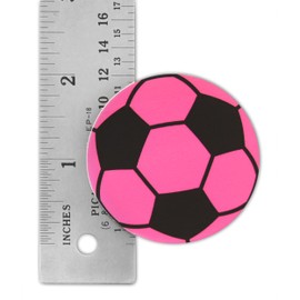 Novel Merk Pink Soccer Sports Ball Vinyl Stickers - 2” Round Individual Decals for Laptop, Water Bottle, Party Favors, & Decor - Adheres to Clean Surfaces Waterproof & Repositionable (20 Pack) (20
