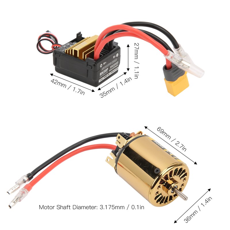 RC 540PLUS V2 5 Slot Brushed Motor Set with 80A