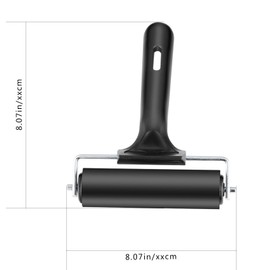 10cm Brayer Roller, Rubber Brayer Roller with 11cm (4.3in) Handle, Paint and Ink Roller Tool for Stamping and Scrapbooks, Screen Print Making