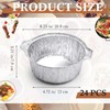 Ziliny 24 Disposable Aluminum Pot with Lid Round Foil Pans