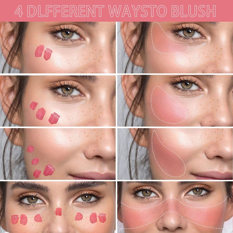 HANDAIYAN Liquid Blush, Blush Liquid Matte Natural, Cream Blush Long-Lasting,