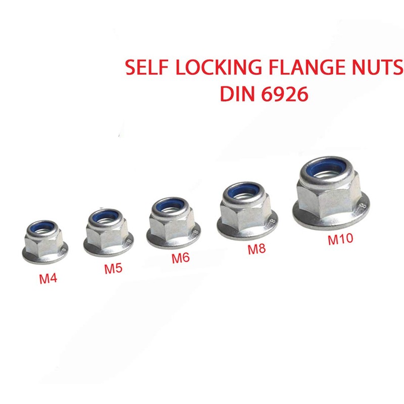 M5 Flange Nuts A2 Stainless Steel, Flanged Insert Nylon Locking