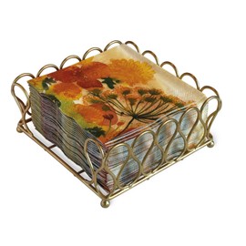 Boston International BID252 Ribbon Cocktail Napkin Caddy, Gold