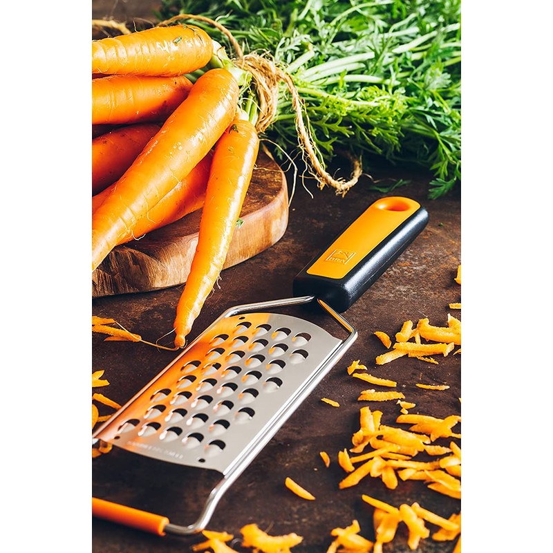 BRA Efficient Stainless Steel Coarse Grater Orange Colour Steel
