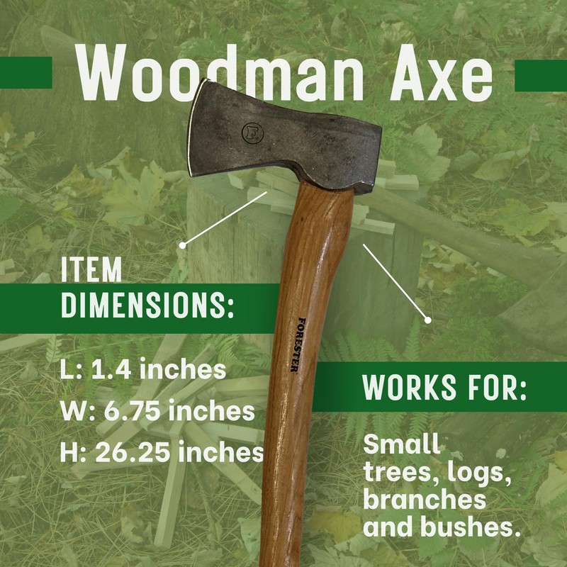 FORESTER Woodman 24in Wood Cutting Axe with Sheath - Multipurpose