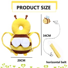 Baby Head Protection, Breathable Baby Head Protective Pads, Adjustable Baby Head Protection Pillow, Baby Head Protection Backpack, Head and Back Protection for Children 4 to 24 Months Safe Crawling