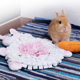 Snuffle Mat,Cute Carrot Rabbit Shape Pet Foraging Pad Dog Snuffle Mat - Indoor Dog Non-Slip Sound Toys Pet Enrichment Rug for Bedroom, Backyard, Balcony