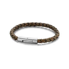 Frank 1967 Men's Genuine Leather Grey Bracelet, 8.25"