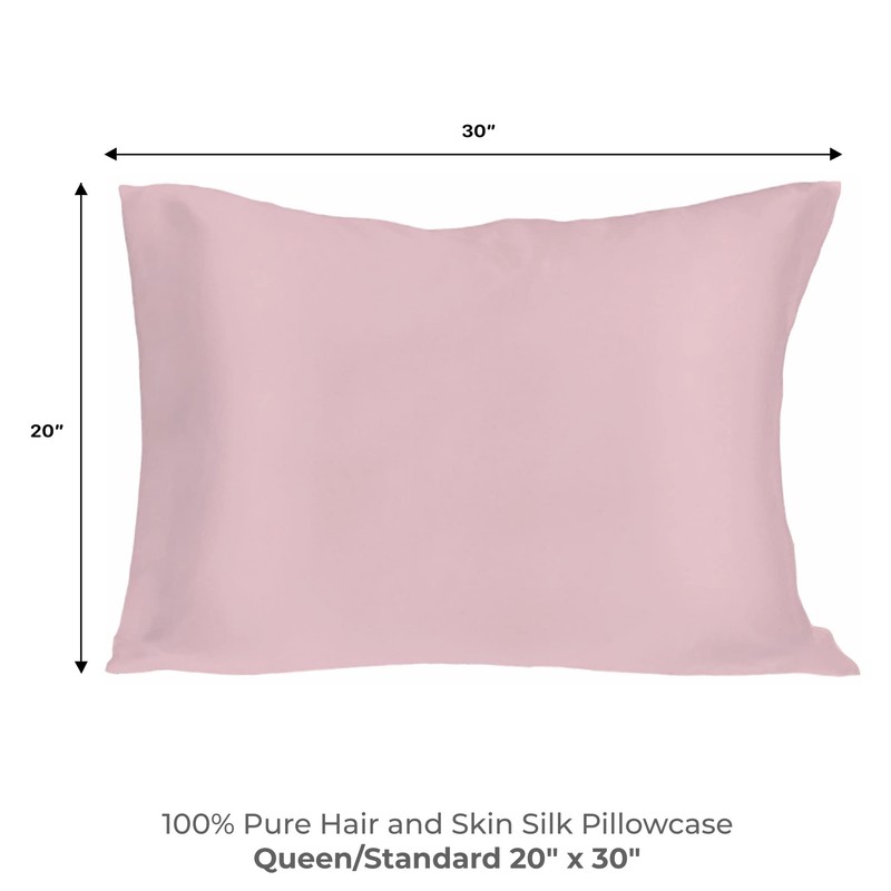 Spasilk 100-Percent Pure Silk Facial Beauty Pillowcase, Standard/Queen, Pink