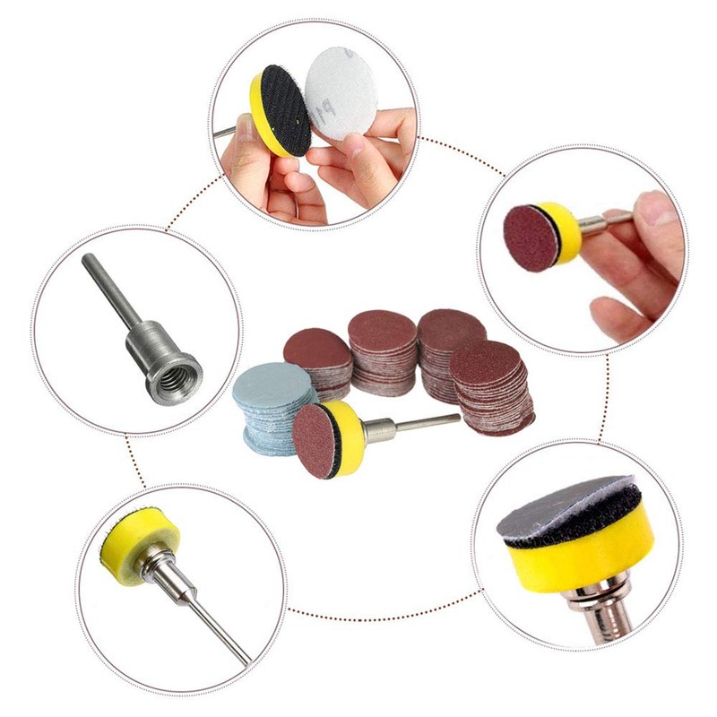 Saipor 25mm Sanding Discs 100pcs Sanding Paper Grinder Accessories Polishing