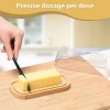 Hekeieon ,Butter Dish with Lid, Bamboo Butter Holder, Container Clear-Bamboo