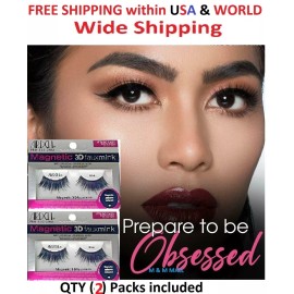 Ardell Lashes False Eyelashes Magnetic 3D Faux Mink 854 Strip (2) Packs Included