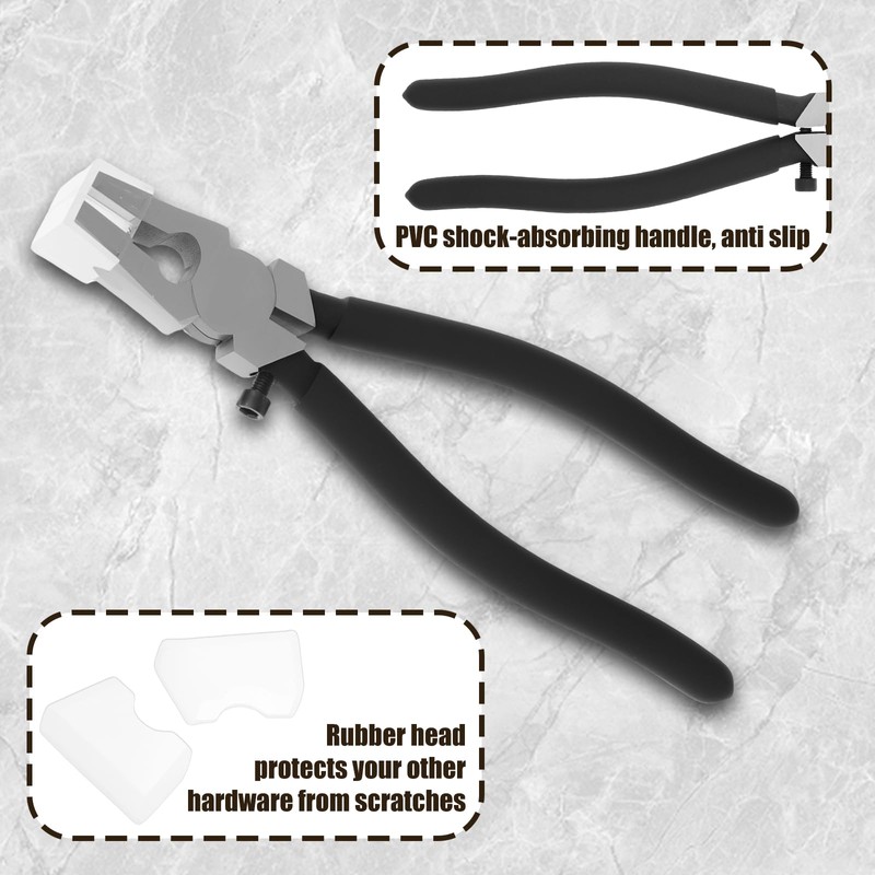 Glass Running Pliers with Curved Jaws 7.8 Inch Professional Metal