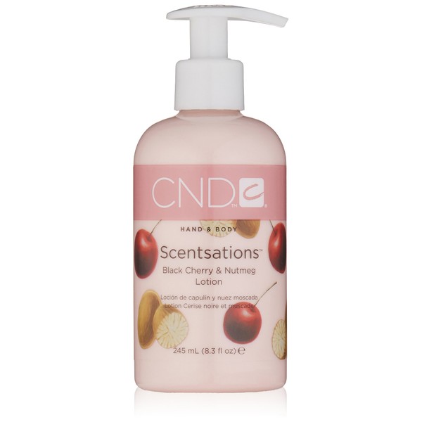 CND Scentsations Hand & Body Lotion, Deep Moisturizing and Hydrating Formula for Dry Damaged Skin, Black Cherry & Nutmeg, 8.3 fl. oz
