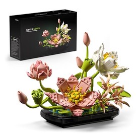 Nifeliz Set de Construcción Flor de Loto Adultos, Decoración Botánica para Mesa u Oficina, Regalo Natural para Amantes de Las Plantas y Entusiastas del Jardín (506 Piezas, NF10334)