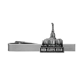 Silver Tie Clip by Ringmasters | LDS Temple Tie Clips for Men with Antique Silver Finish | Suit Accessories for Weddings, Church, & Formal Events | Versatile Tie Pin, (Red Cliffs Utah)