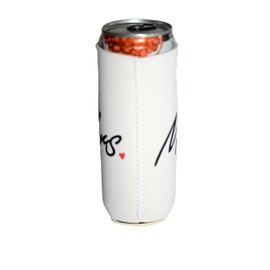 QualityPerfection 2 Slim Can Cooler Sleeves, Beer/Energy Drink Blank Skinny 12 oz Neoprene Coolie, Compatible with RedBull, Spiked Seltzer, White Claw (2, Mr. & Mrs)