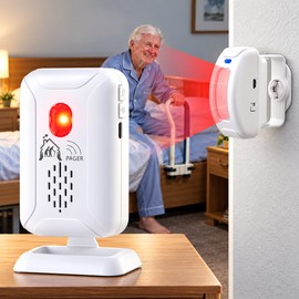 Wireless Bed Exit Alarm for Elderly Care – Motion Sensor with Sound & LED Alerts for Home Safety and Caregiver Awareness