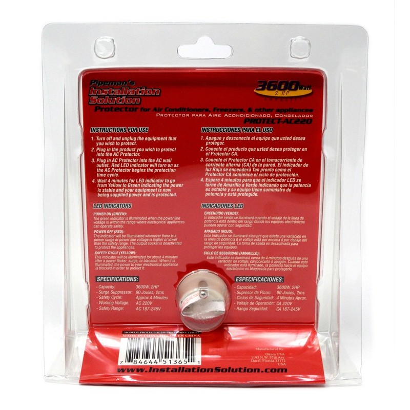 NIPPON Surge Protector 220V 3600W for Air Conditioners & Freezers,