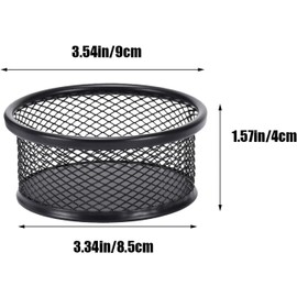 1Pc Black Metal Paper Clip Holder Mesh Paperclip Bowl Binder Clip Dispenser Desk Bobby Pin Container Organizer for Home Office Classroom School Desk Supplies Holders Dispensers