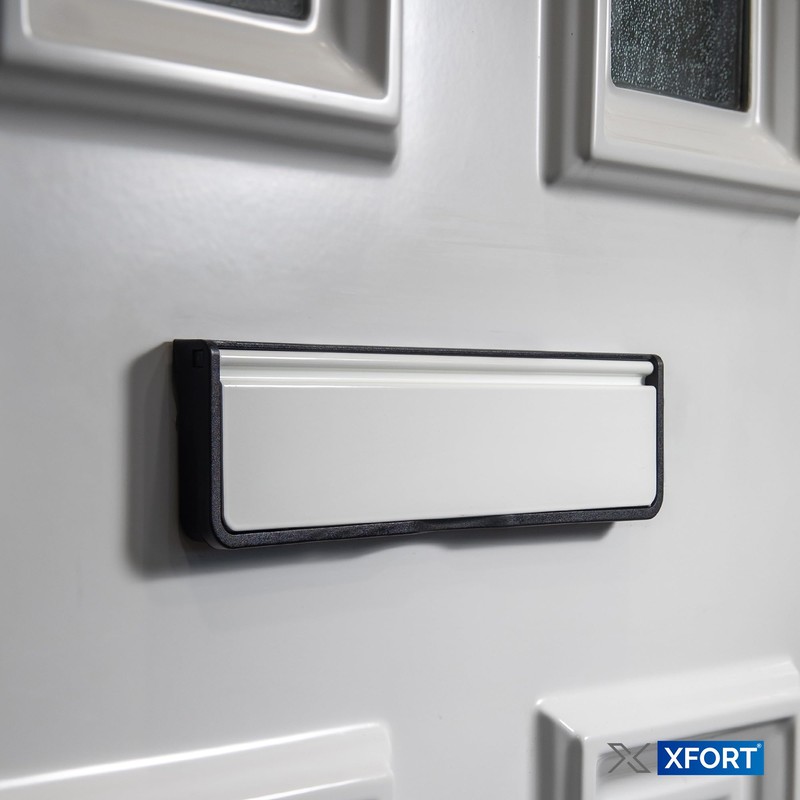 Xfort MailPlate Luxe 10" Letterplate White, Premium Draught Proof Postal