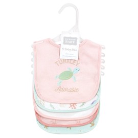 Hudson Baby Unisex Baby Cotton Bibs, Turtley Adorable, One Size