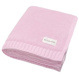 Baby 100% Cotton Knit Receiving Swaddle Blanket for Boys and Girls,Soft Cotton Warm Cozy Blanket for Infant,Toddler,Newborn,Nursery,Girl,Throw,Crib,Stroller,Gift (32 X 40 inch, Rose Pink)