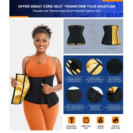 TrainingGirl Waist Trainer for Women Lower Belly Waist Trimmer Corset Tummy Wrap Workout Sweat Belt Band Sports Sauna Suit
