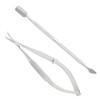 1 Piece Cuticle Scissors And 1 Piece Repairer, Stainless Steel