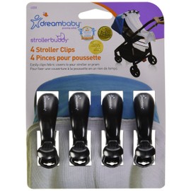 Dreambaby Clips para Carriola Strollerbuddy, color Negro Blanco, 4 piezas