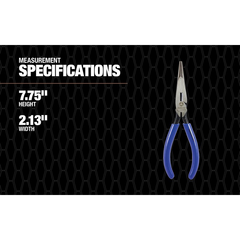 Southwire LNP7D Long-Nose Pliers with Side Cutter and Dipped Handles;