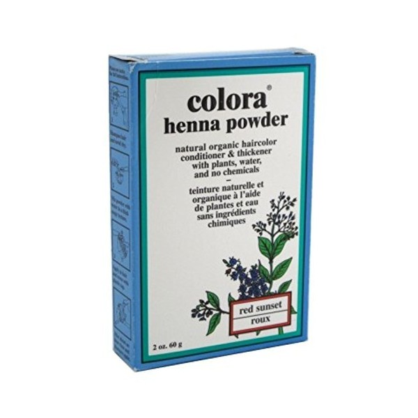Colora Henna Powder Hair Color Red Sunset,2 Ounce (59ml)(Pack of 2)