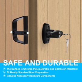 Shed Door Latch, Safe and Durable, Premium Shed Locks with 4 Keys, Widely Use, T-Handle Lock Kit for Storage Barn, Chicken Coops, Camper, Easy to Install, 4½" and 5½" Stem