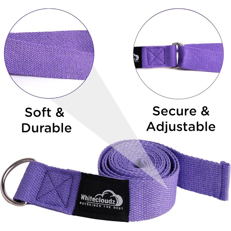WHITECLOUDZ Yoga Blocks Set of 2 with strap - EVA