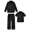 ALISISTER Girls Boys Silk Satin Pyjamas Set Button-Down PJs Soft