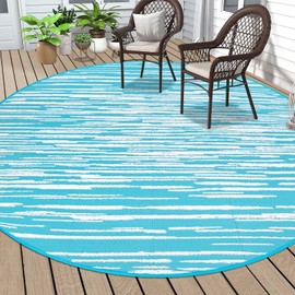 HEBE Outdoor Rug 8ft for Patios Clearance Waterproof Patio Mat Plastic Straw Rug Reversible RV Camping Tent Rug Outside Indoor Outdoor Area Rugs for RV,Deck,Beach,Balcony,Camper