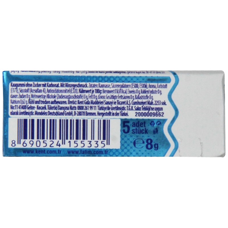 Falim Sugarless Plain Gum with Carbonat and mint aromatic, 20