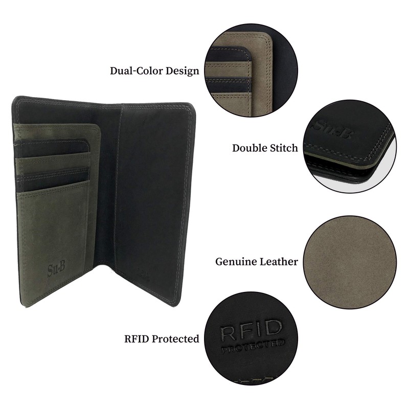 Su.B Designer Leather Passport Holder - Wallet - Passport Holder