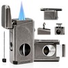 VloEssic 6-in-1 Triple Jet Butane Torch Lighter Built-in V &